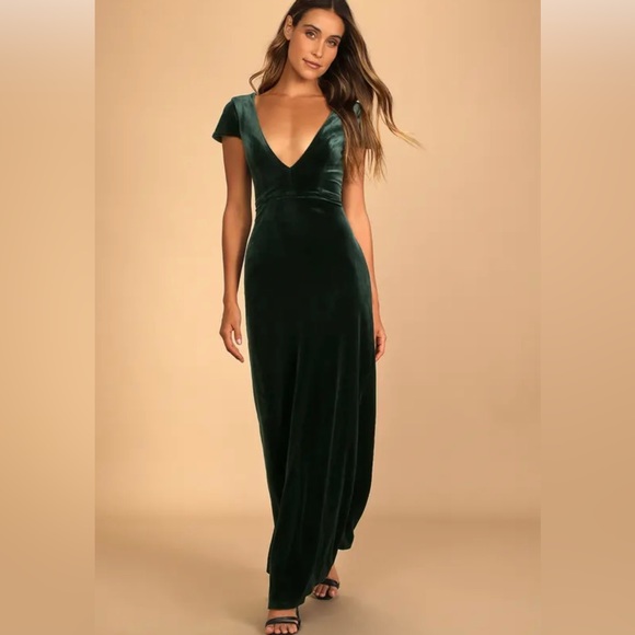 Lulus Velvet Maxi Dress - Picture 1 of 4